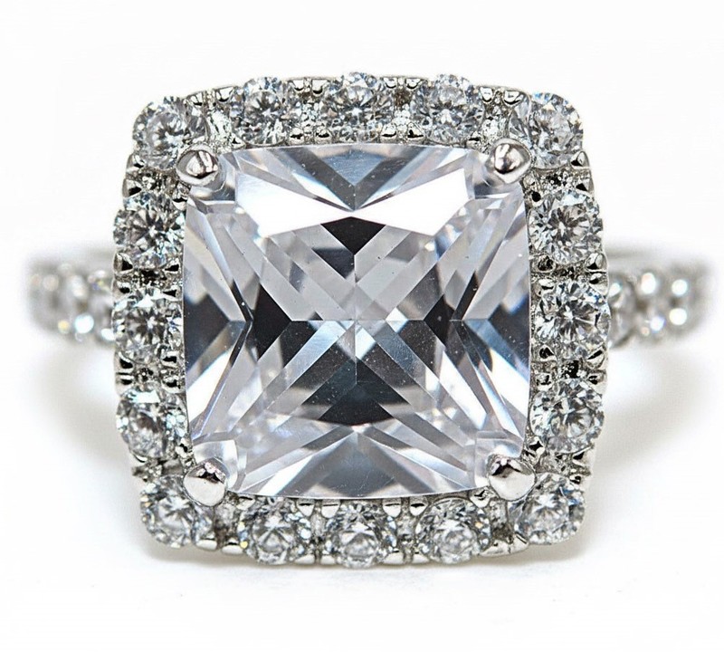 4CT Heat Treated Moissanite 925 Solid Genuine Sterling Silver Ring Sz 8