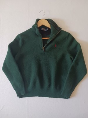 wool and cashmere quarterzip ralph lauren jumper forest green Size XS