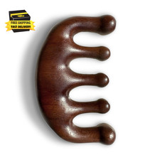 Wooden Scalp Massager - Handmade 100 Natural Green Sandalwood Wide Tooth Combs