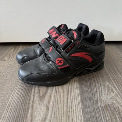 ANTA HOOKGRIP Black Red Weightlifting Shoes Size 8