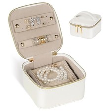 Small Jewelry Organizer, Travel Jewelry Case with 4 Velvet Jewelry Zipper Bag...