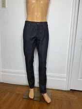 Unbranded UB422 Jeans Mens 32 Dark Indigo Stretch Selvedge Denim Tight Fit Raw