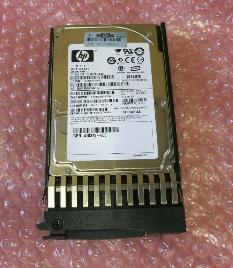 HP DH072ABAA6 431930-002 72GB 15000RPM 3Gb/s SP SAS 2.5" Internal Hard Drive HDD - Image 2 of 4