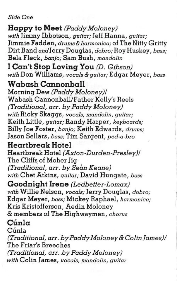 CHIEFTAINS ANOTHER COUNTRY CASSETTE ALBUM RICKY SKAGGS CHET ATKINS DON WILLIAMS - Image 4 of 4