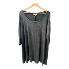 Hayden Los Angeles Gray Tunic Dress 3/4 Sleeves Mid Length Plus Size 1XL A-Line