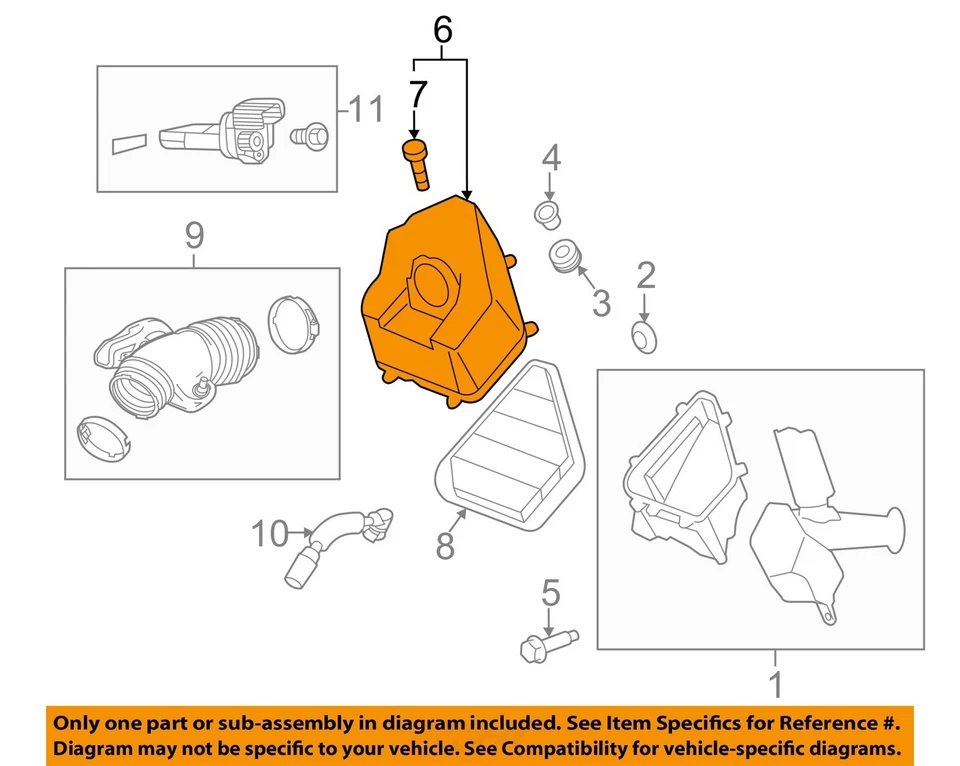 Used Air Cleaner Assembly fits: 2013 Gmc Acadia Grade A - Image 3 of 4