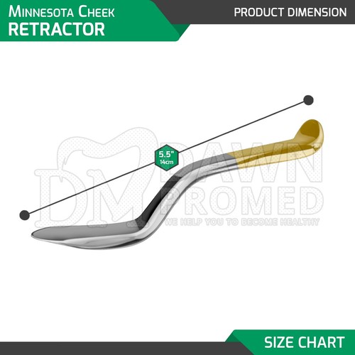 3 Pcs Minnesota Cheek Retractor Set 5.5" Dental Mouth Opener W/Gold Handle Inst - Picture 2 of 8