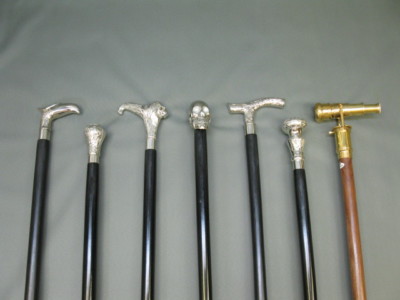 Bastone Da Passeggio Con Manico Placcato Argento