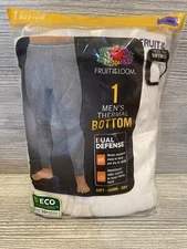 Fruit of the Loom Mens Thermal Long Johns WHITE 2 XL 44-46 Dual Defense