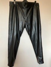 Marks  Spencer Faux Leather Leggings Size 22 Regular Leg Diamonte Seam legs gem