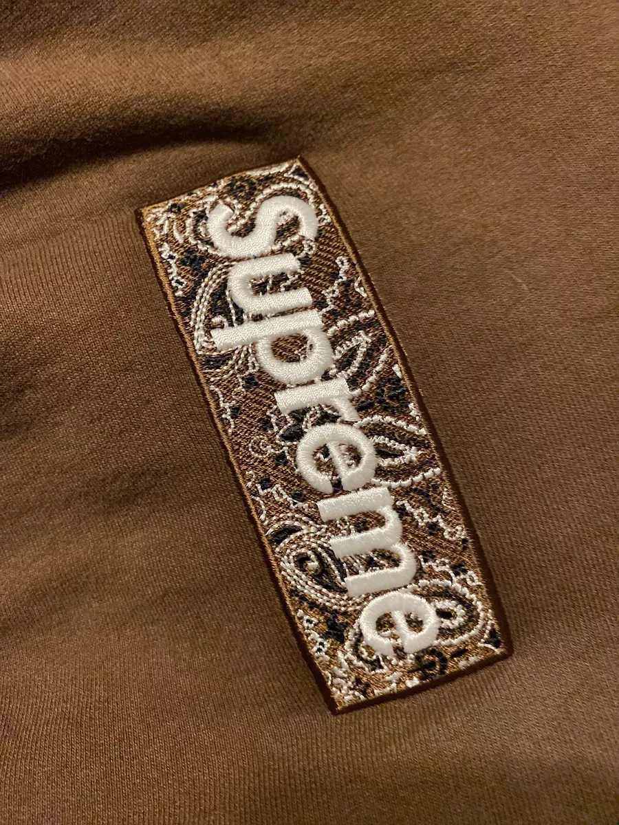 box logo hoodie brown