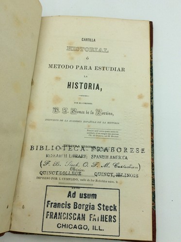CARTILLA HISTORIAL O METODO PARA ESTUDIAR LA HISTORIA - Jose Gomez de la Cortina - Picture 2 of 5
