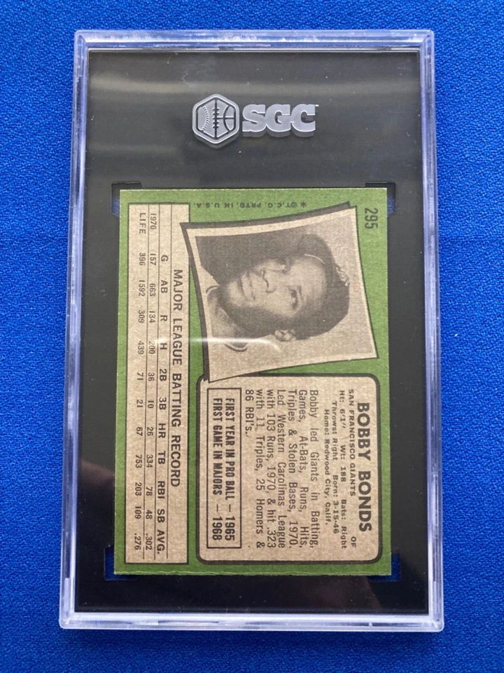 Topps Bobby Bonds 295 1971 - Gigantes de San Francisco - SGC 7,5 ¡Súper bonito! Foto 3 de 4
