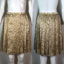 Vtg Gianni Versace Brown Python Print Silk Skirt S c.1995