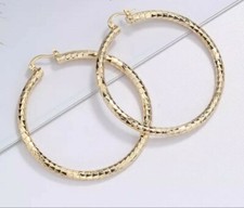 18k Layered real gold filled Round hoop earrings 60mm