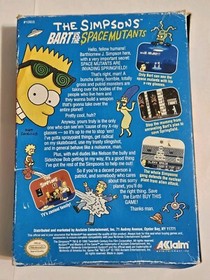 The Simpsons Bart vs. the Space Mutants (Nintendo NES 1991) Complete With Manual