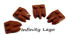 4 LEGO Reddish Brown Plate 1 x 2 with 3 Rock Claws Tooth Feet (27261) - 4 Pieces