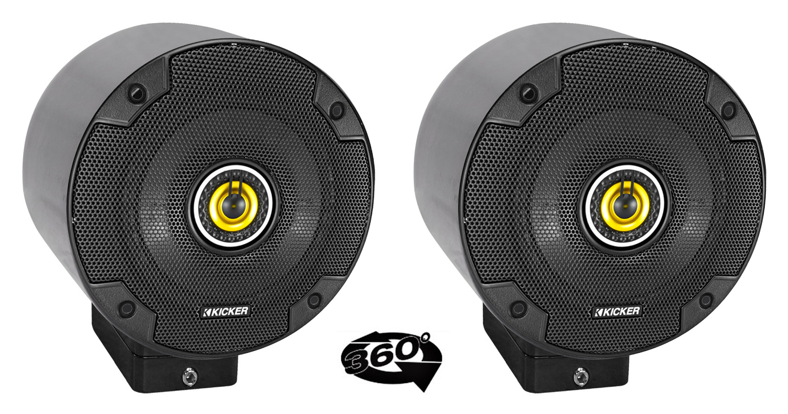 2 динамики для поверхностного монтажа из черного алюминия kicker CSC54 525 поворачивающиеся на 360
