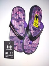 Girl's Under Armour Flip Flops Ignite Pro Marbella Sandals Purple Size 3Y NWT