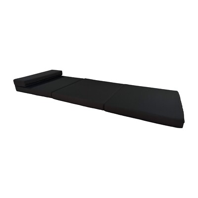 Portable Lounger Shikibuton, Foldable Foam Beds Sit Sleep 83 x 27 x 3, Black