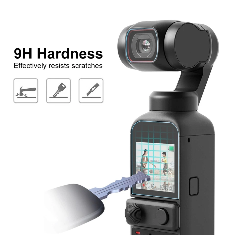 For DJI OSMO Pocket 2 9H 2.5D HD Tempered Glass Lens Protector + Screen Film  - Image 2 of 4