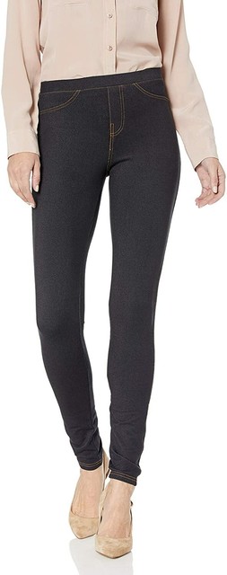 Ladies Womens No Nonsense Dark Denim Leggings Real Back Pockets Sz Medium for sale online | eBay
