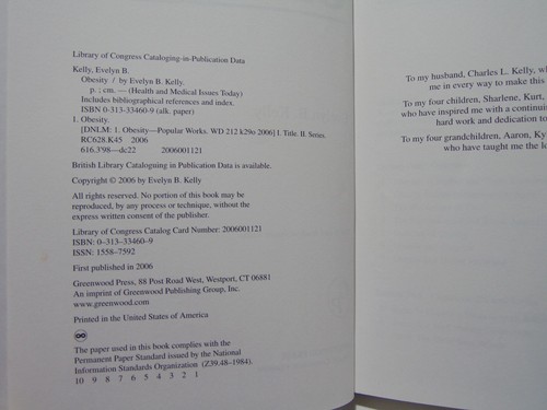 Obesity: Health And Medical Issues Today by Evelyn B. Kelly 2006 Hardcover ExLib - Picture 5 of 5
