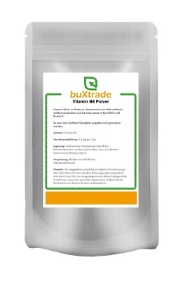 Vitamin B6 | Vegan | B6 | reines Pulver | Vitamin | Buxtrade