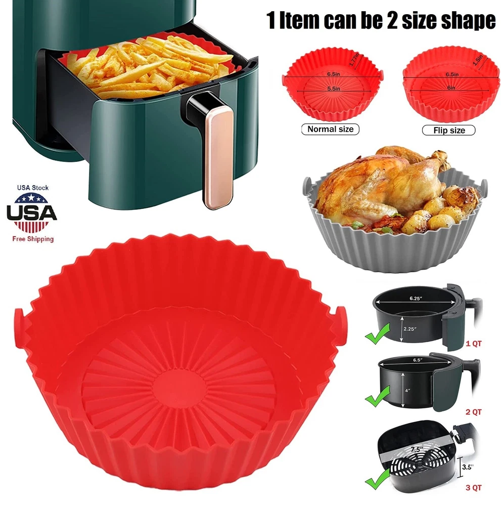 Air Fryer Pot Air Fryer Basket Linings Non-Stick Safe Silicone Oven Baking Tray Air Fryer Pot Air Fryer Basket Linings Non-Stick Safe Silicone Oven Baking Tray