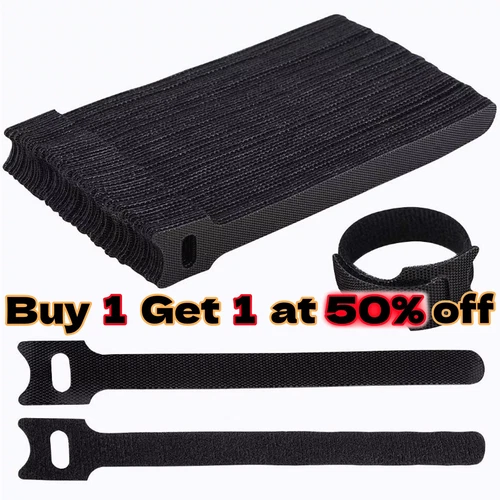 50-100pcs Cable Straps Wire Cord Hook Loop Ties Reusable Fastening Organizer Lot