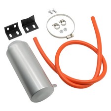 Universal Radiator Coolant Catch Tank Overflow Reservoir Silver Aluminum Silver Universal Radiator Coolant Catch Tank Overflow Reservoir Silver Aluminum Silver