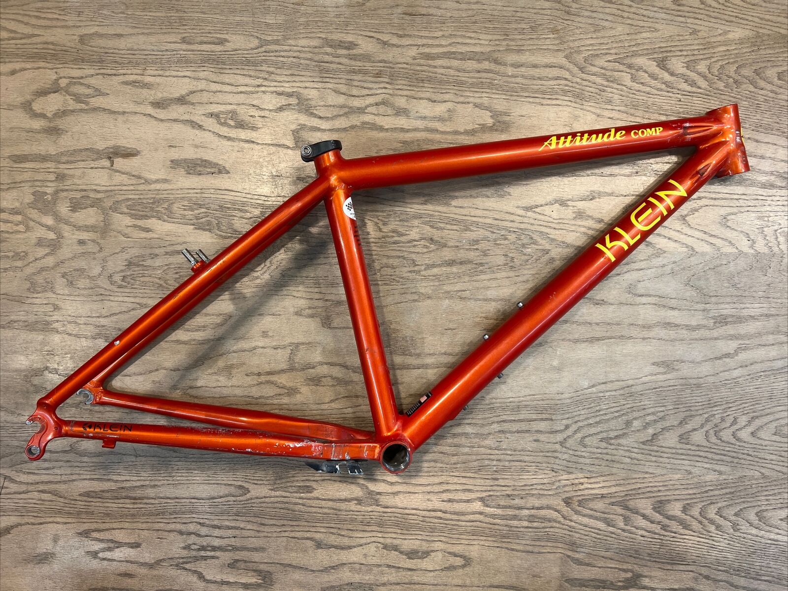 Klein Attitude Comp Red 16” 26" Vintage Mountain Bike Frame Dented