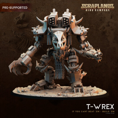 T-Wrex | Dark Gods | Orc Unique Proxy Wargaming 3D Print Miniature