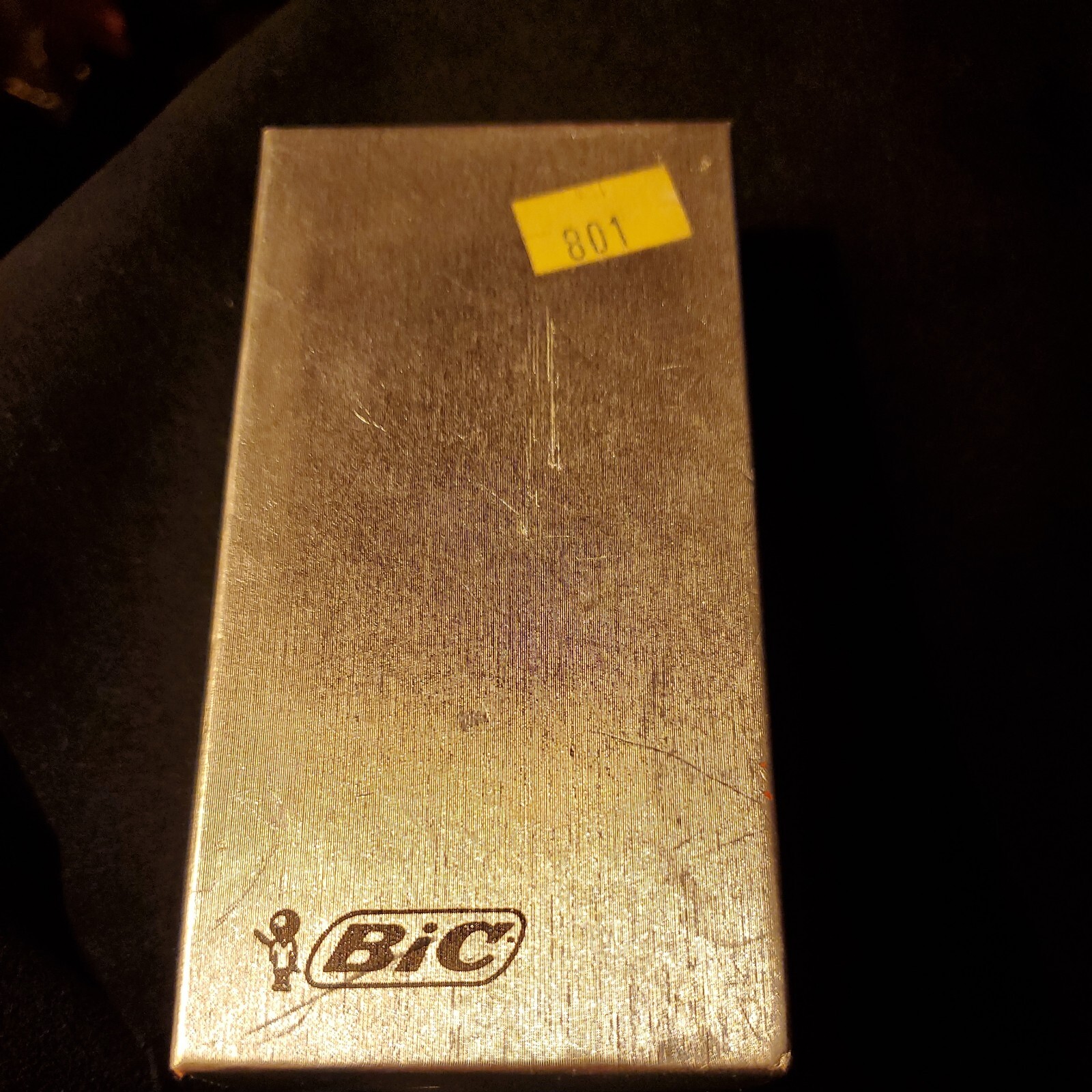 Vtg Bic Lighter Case Advertising Matte 1970s Matchlight Metal Cover Holder&Box