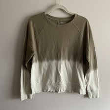 Athleta Wmn S Shadow Olive Athleisure Lounge Pullover Sundown Dip Dye Sweatshirt