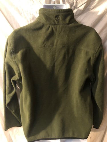 Green vintage Timberland Fleece Jacket 3 Zip Pocket sz Large Mens - Picture 2 of 7