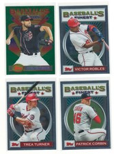 (4) 2020 Topps Baseball's Finest Flashbacks Nationals Lot Scherzer Turner Robles