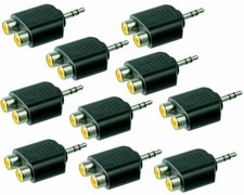10 x Jack 3.5mm RCA Adapter Stereo Male Coupler