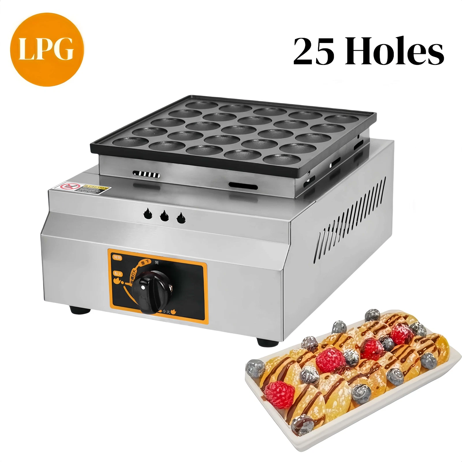 25PCS LPG Gas Nonstick Poffertjes Mini Dutch Pancake Maker Grill Baker Machine--