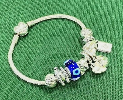 PANDORA ブレスレット シルバー 青 チャーム付き Pandora Bracelet With Charms | eBay