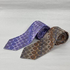 Lot of 2 Michael Kors 100 Silk Neck Ties Geometric Pattern; Designer, Formal