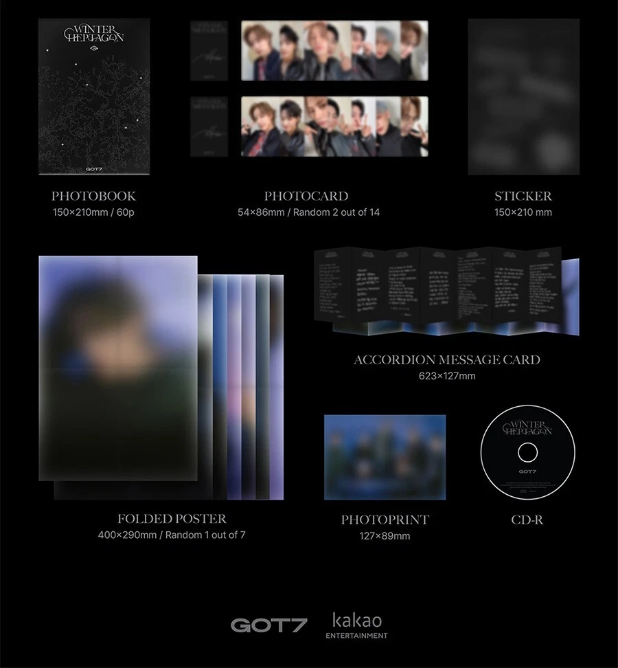 GOT7 [WINTER HEPTAGON] Mini Album CD+Photo Book+3 Card+