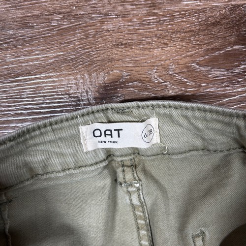 OAT New York Olive Green Wide Leg Cropped Pants High Waist Women's Size 6/28 - Picture 4 of 10
