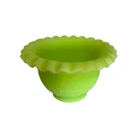 Fenton UV Satin Custard Glass, Fenton 1960s, Glows Green With Black Light.