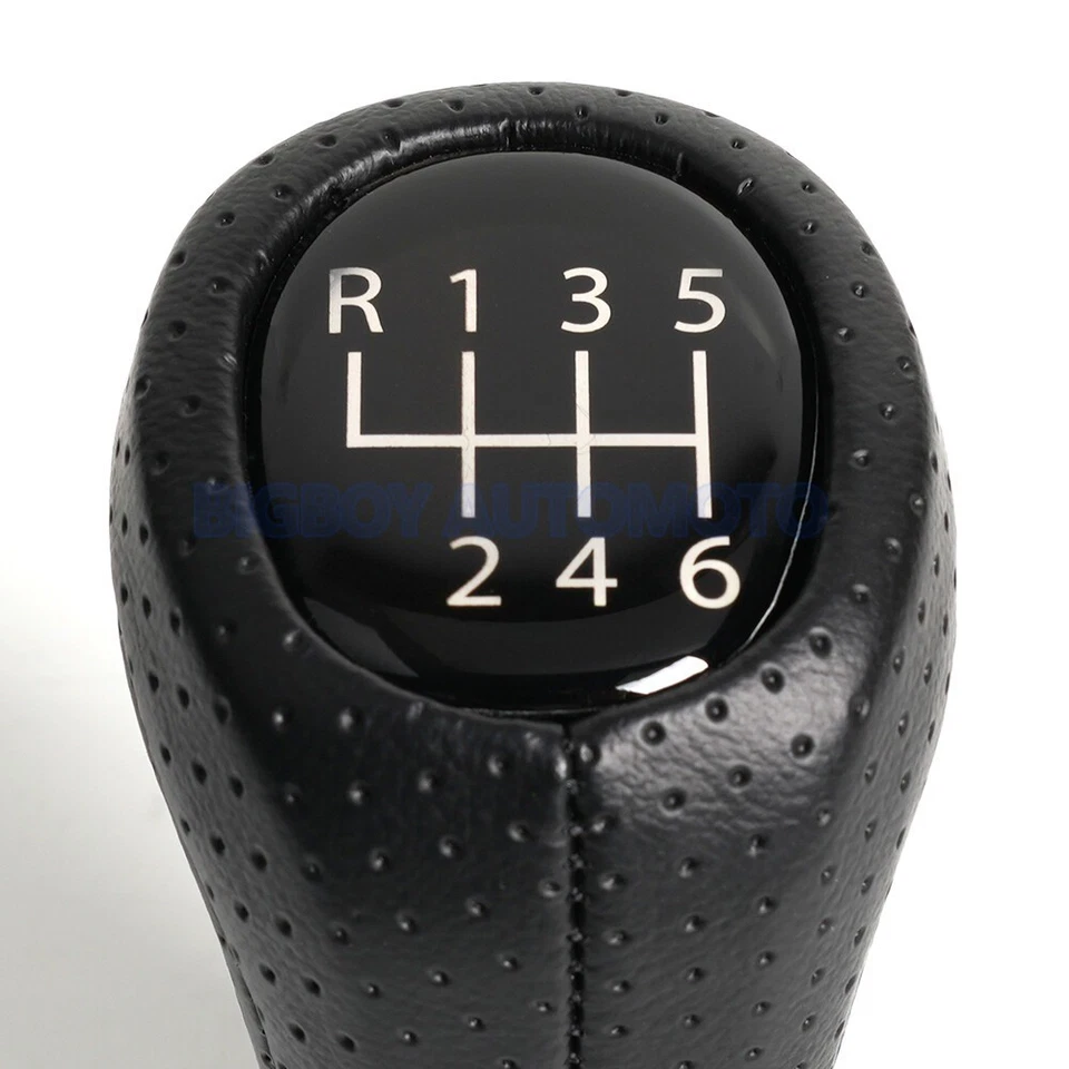 For BMW E36 E46 M3 Z4 3.0 E90 E91 E92 M5 E39 6 Speed Shift Knob Black Leather - Imagem 4 de 4