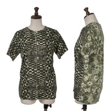 COMME des GARCONS Floral Printed Geometric Button T Shirt Size M K-153974 