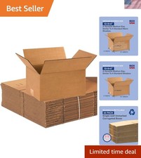Durable 25-Pack Shipping Boxes 12"L x 9"W x 6"H - Ideal for Packing  Storage