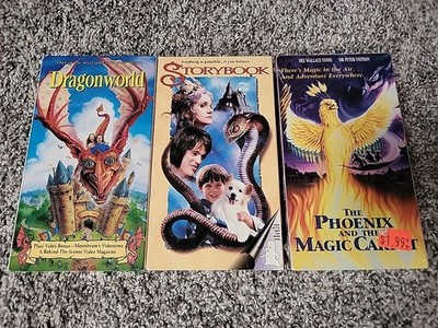 Lot Of 3 Family Fantasy Storybook VHS 1994, 1995 Dragonworld, Storybook, Phoenix
