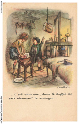 AQVP16-1068-ILLUSTRATEUR - C'est parce que - Dans le buffet les rats viennent