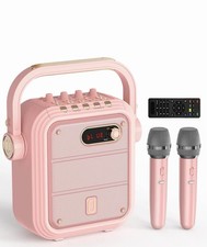 JYX Macchina Karaoke con 2 Microfoni Wireless, Sistema PA Luce RGB con Alti